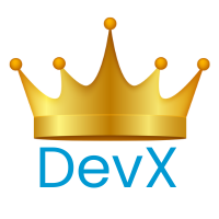 image with a crown and text DevX